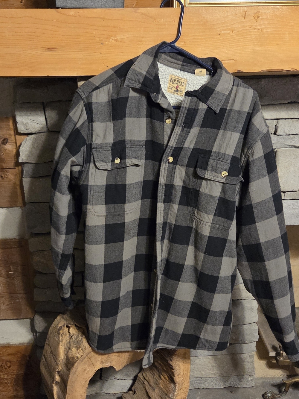 RedHead Men's Black & Gray Plaid Button-Up Shirt